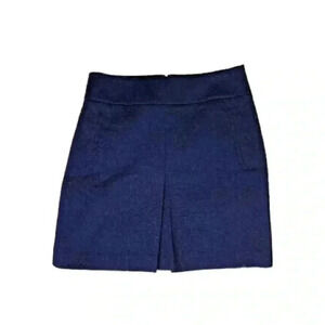 Ann Taylor LOFT Women Blue A-line Front Pleated Lined Skirt